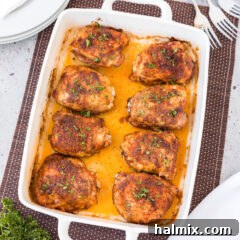 Baked Chicken Thighs in a pan