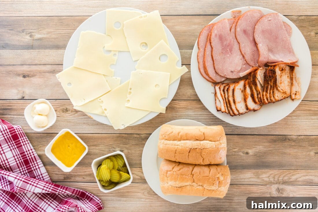 ingredeints for Cuban Sandwich