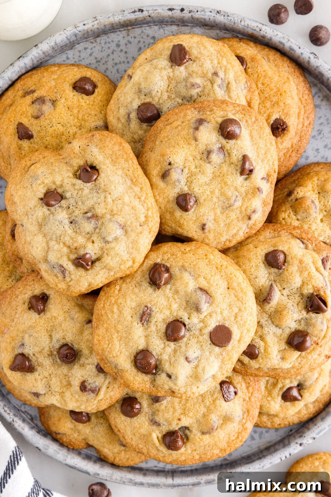 plate full of warm Toll House Cookies ready to be served