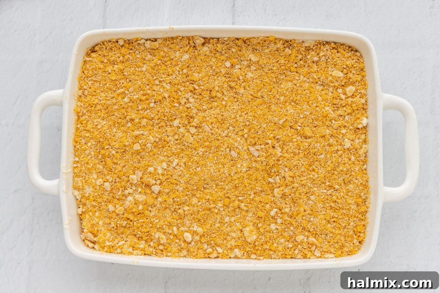 Comfort Potato Bake 15 ritz and cornflake topping on funeral potatoes