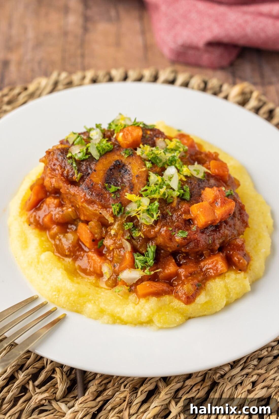 Meltingly Tender Veal Osso Buco 3 Veal Osso Bucco on a plate
