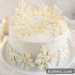 Snowflake Cake on a cakeplate