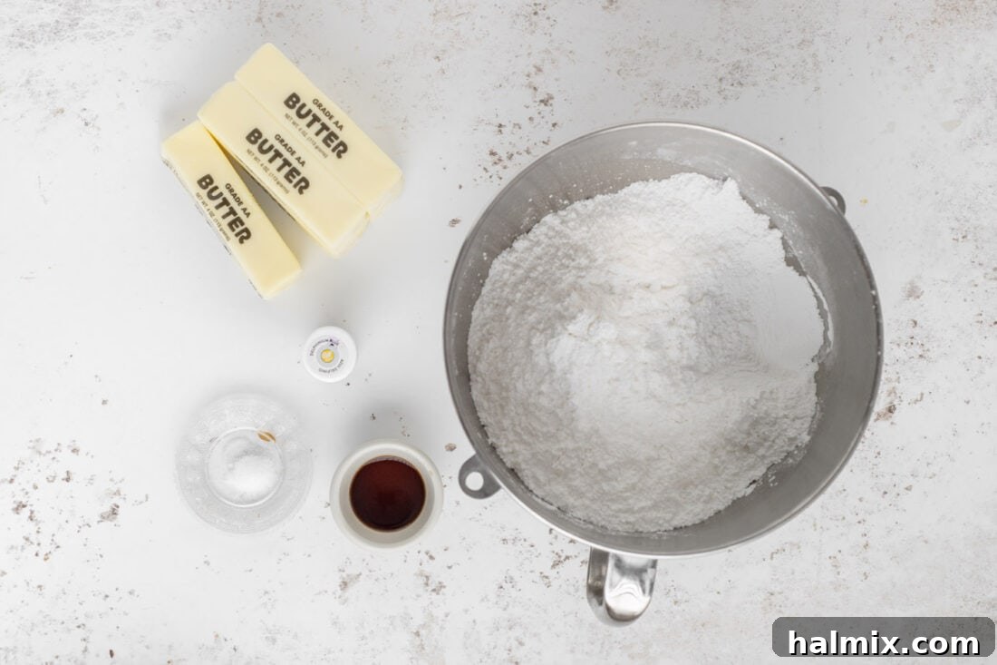 Close-up of frosting ingredients