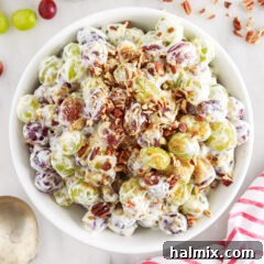 bowl of Creamy Grape Salad ready to be served
