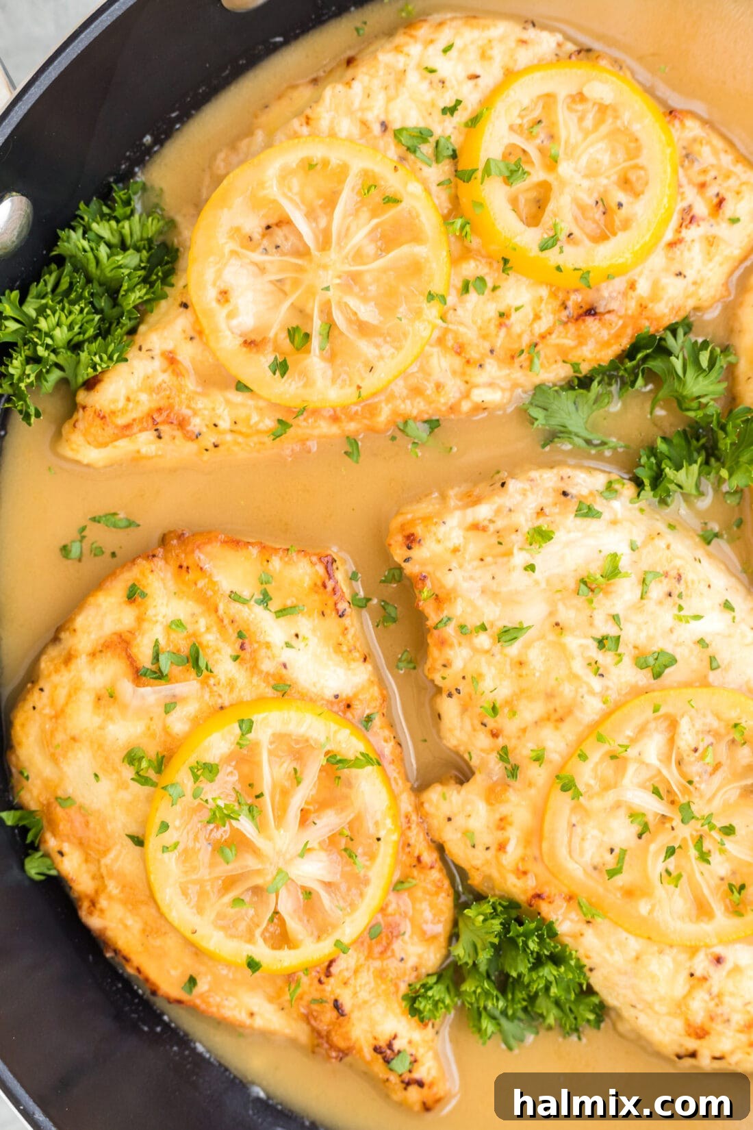 Delicious Chicken Francese in a Skillet Chicken Francese in a skillet with a vibrant lemon-butter sauce