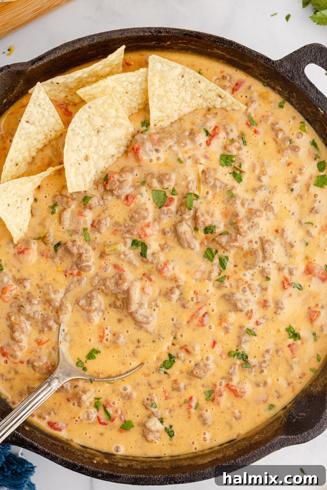 skillet of Rotel Dip