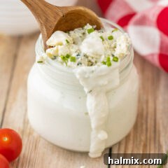 Blue Cheese Dressing in jar
