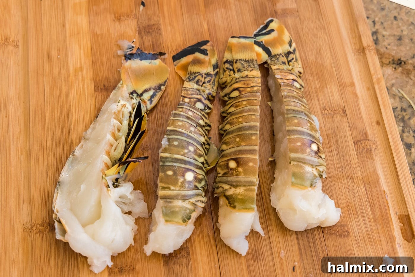 Golden Lobster Indulgence 5 lobster tails cut in half lengthwise