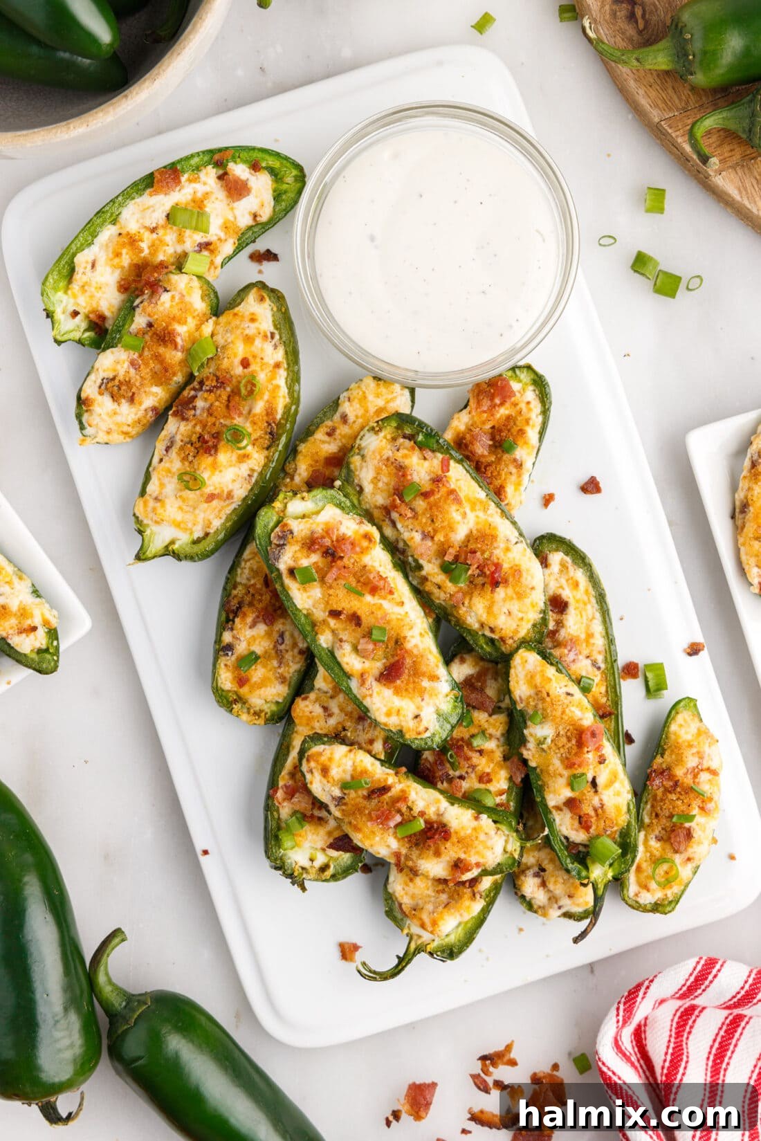 Platter of Air Fryer Jalapeno Poppers