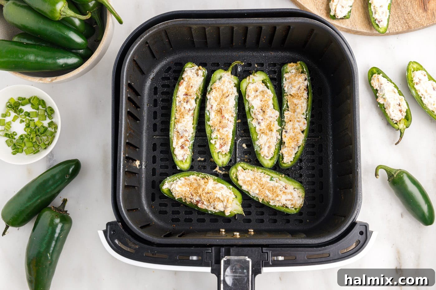 jalapeno poppers in air fryer basket