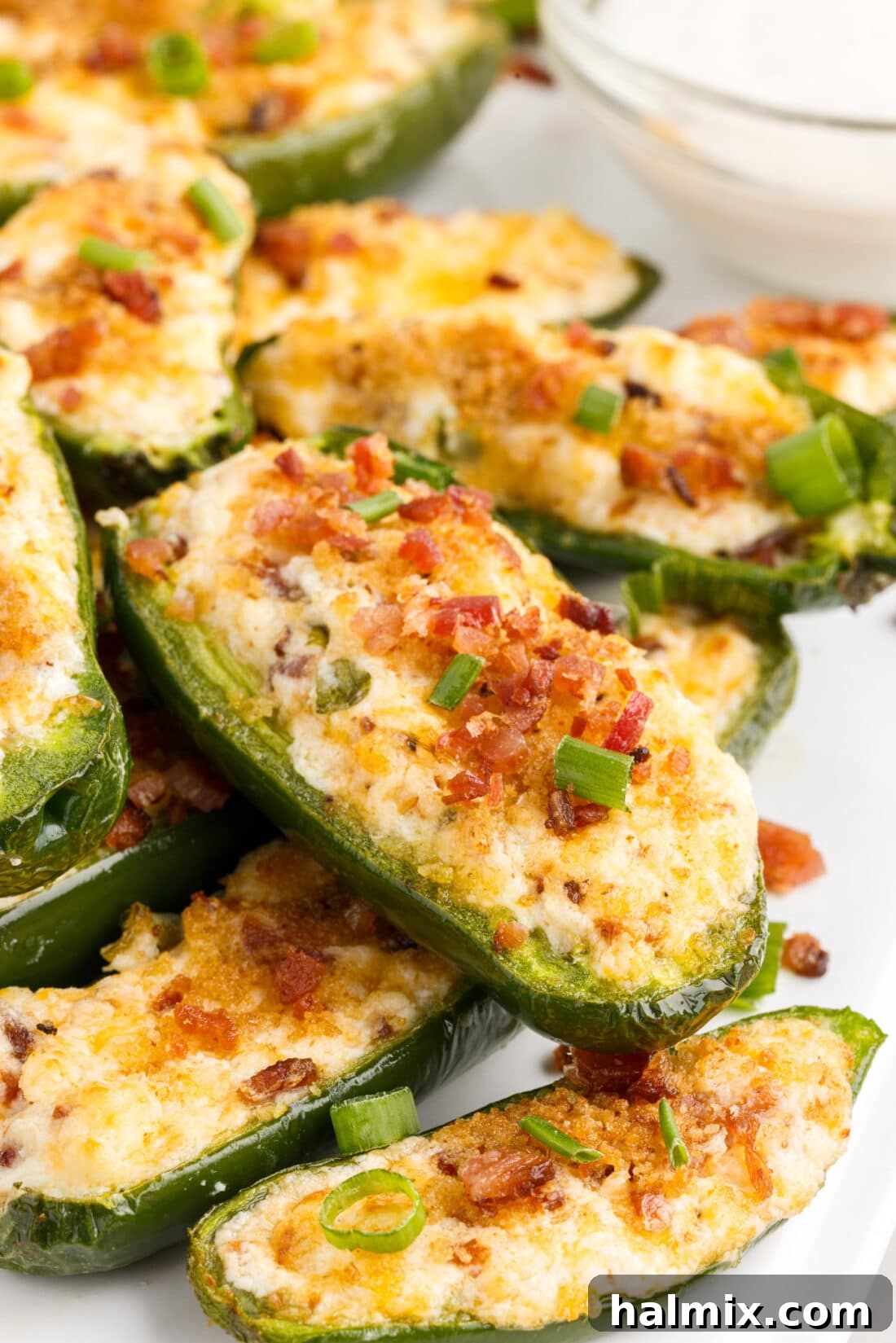 Close up of Air Fryer Jalapeno Poppers