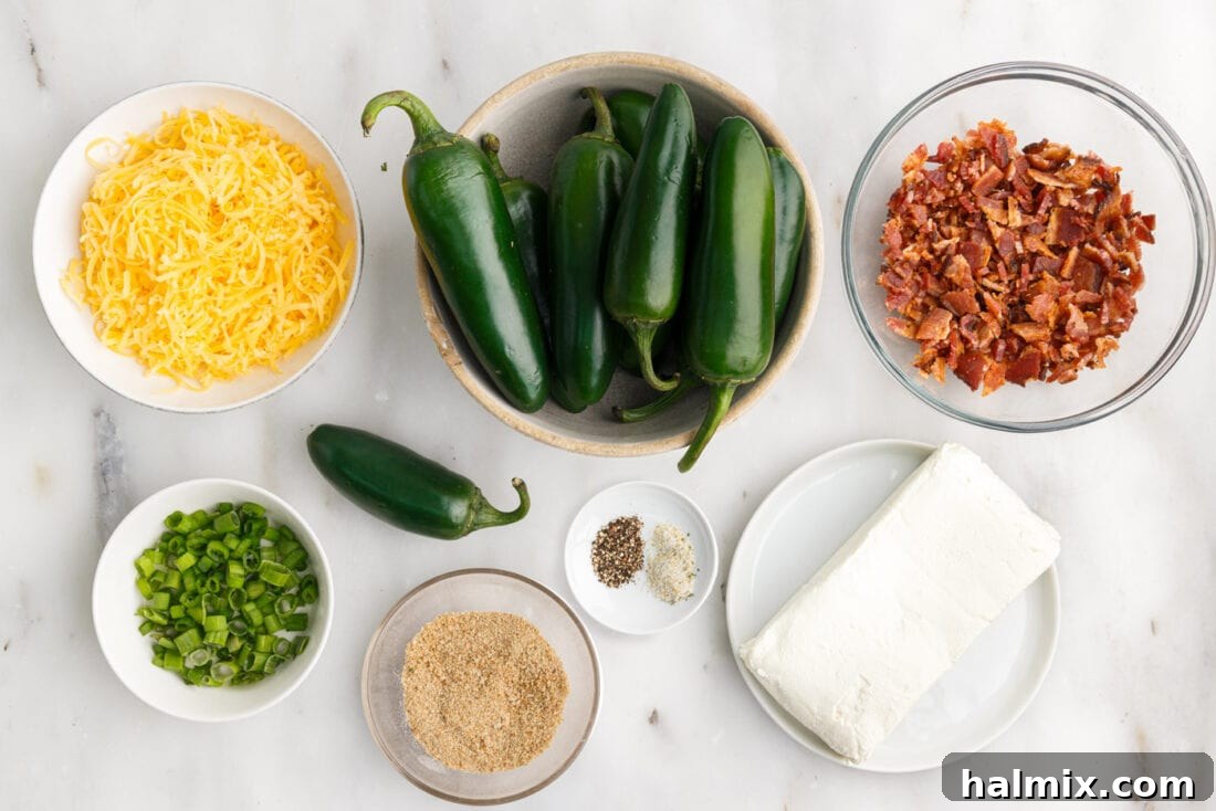 Ingredients for Air Fryer Jalapeno Poppers