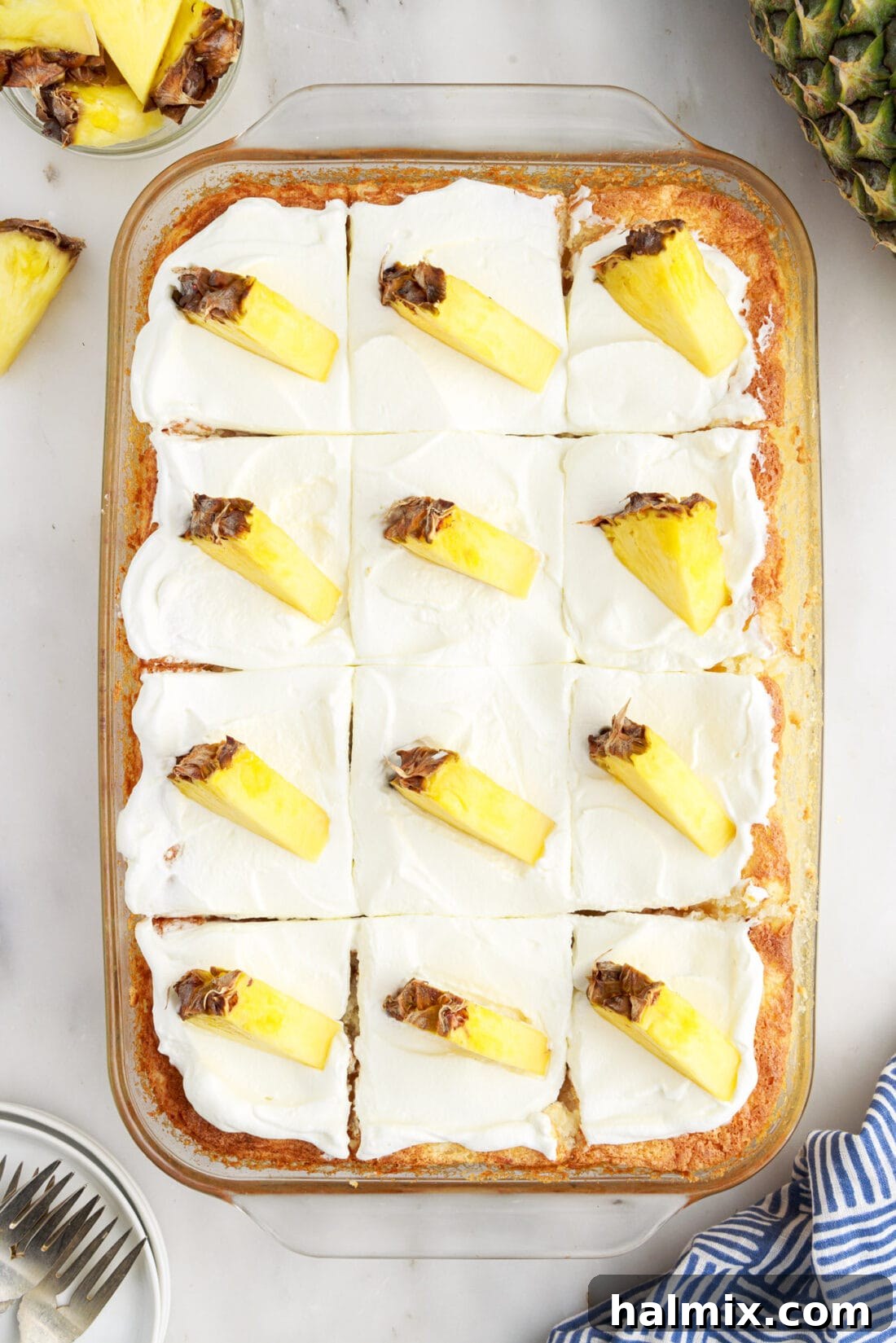 Pan of Pineapple Angel Food Cake