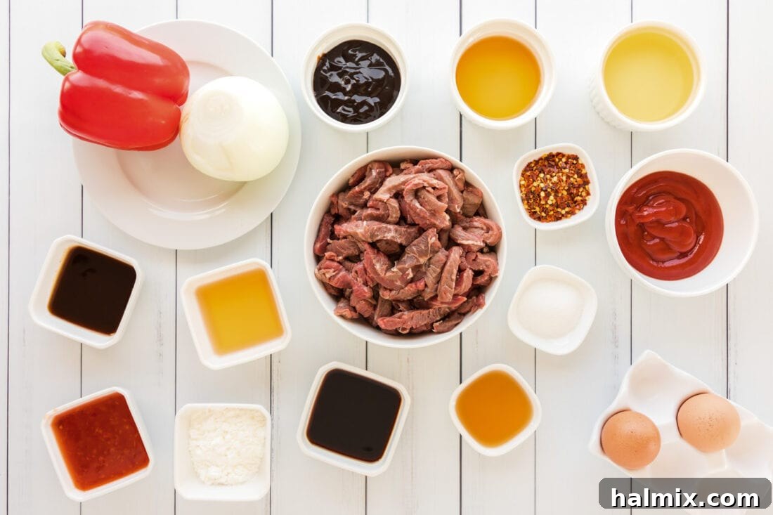 Ingredients for Beijing Beef