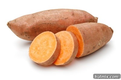 Low Carb Vegetables: Your Essential Guide to What to Eat and What to Skip 18 A group of orange-fleshed sweet potatoes.