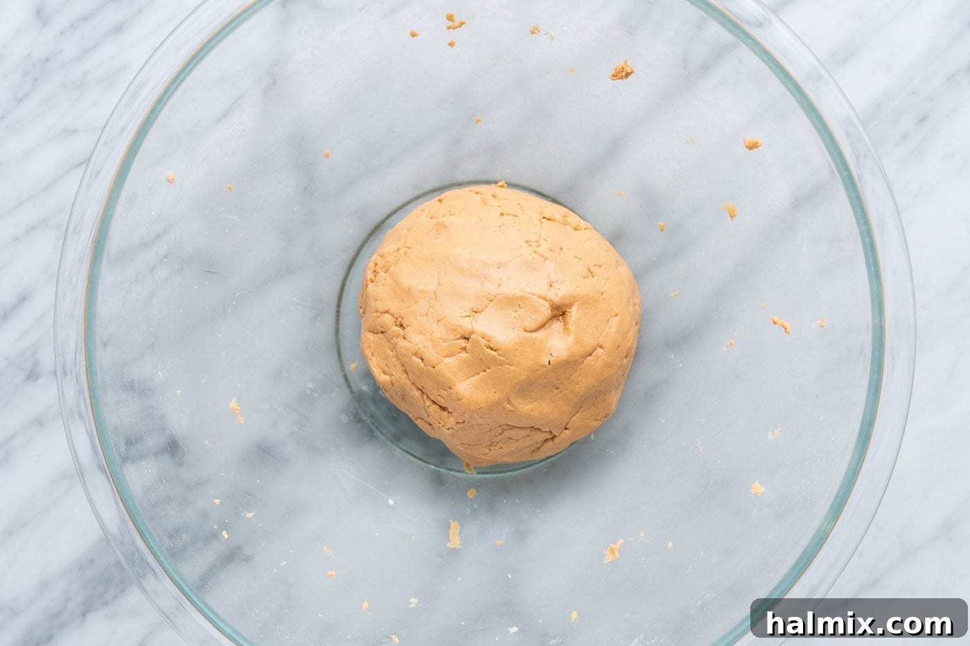 Sweetheart Chocolate Peanut Butter Treats 7 Peanut butter dough ball in a bowl