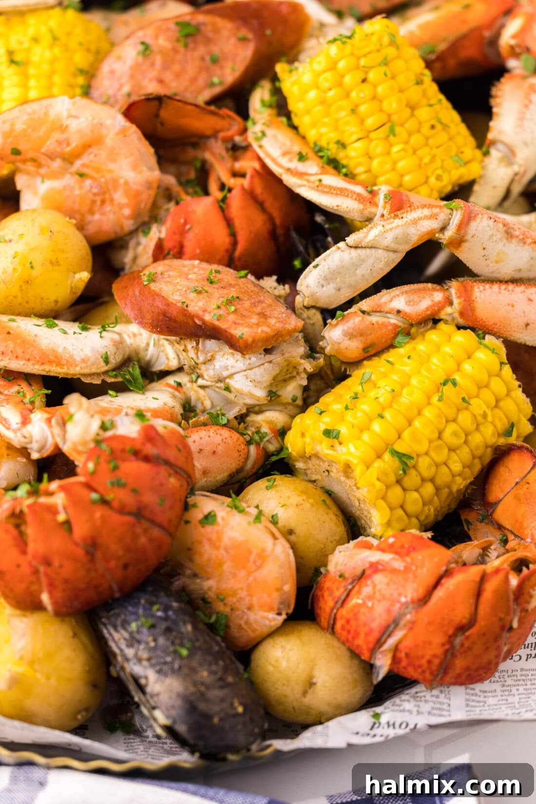 Ocean's Harvest Feast 11 Close up of image of Seafood Boil