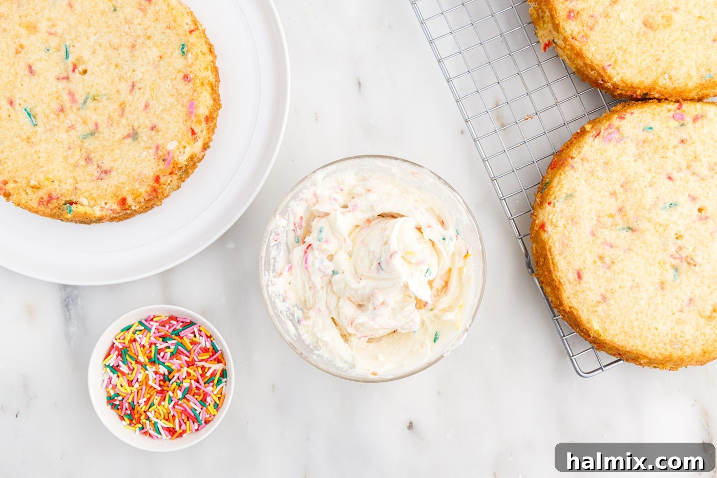 Festive Sprinkle Cake 17 funfetti frosting