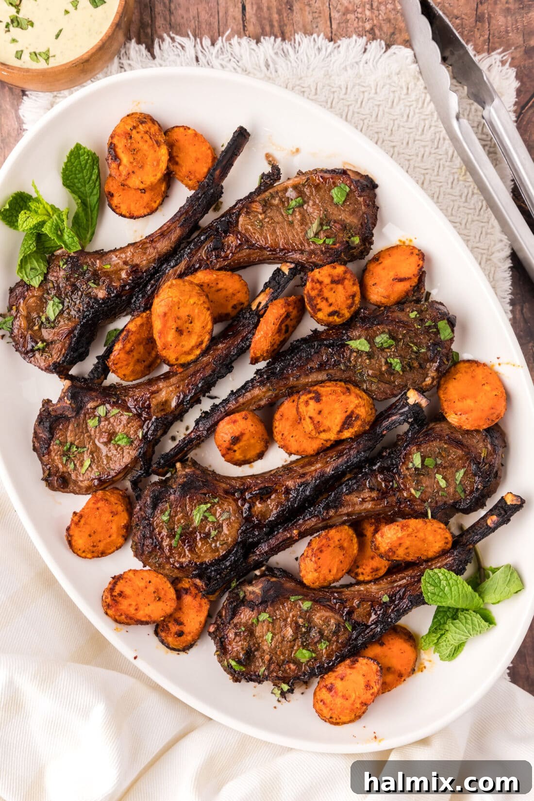 Ultimate Lamb Chop Marinade 7 Platter of marinated Broiled Lamb Chops