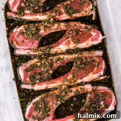 Lamb Chop Marinade in a baking dish