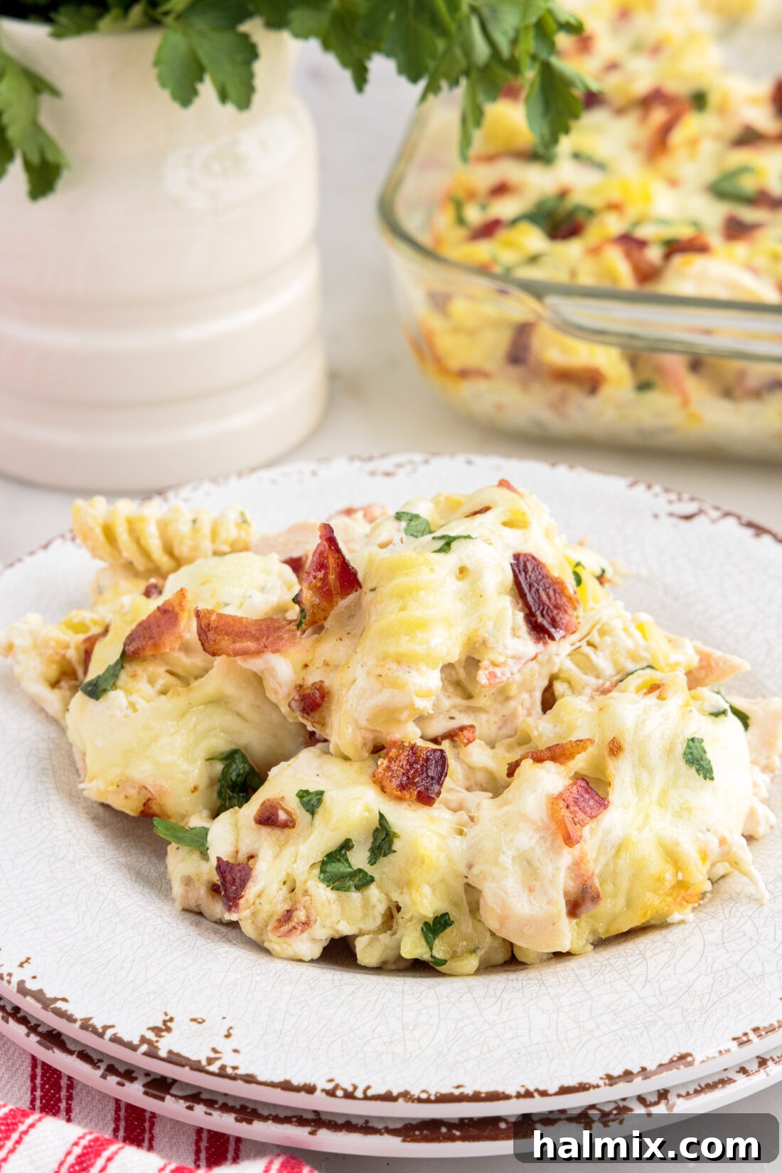 Plate of Chicken Bacon Ranch Casserole