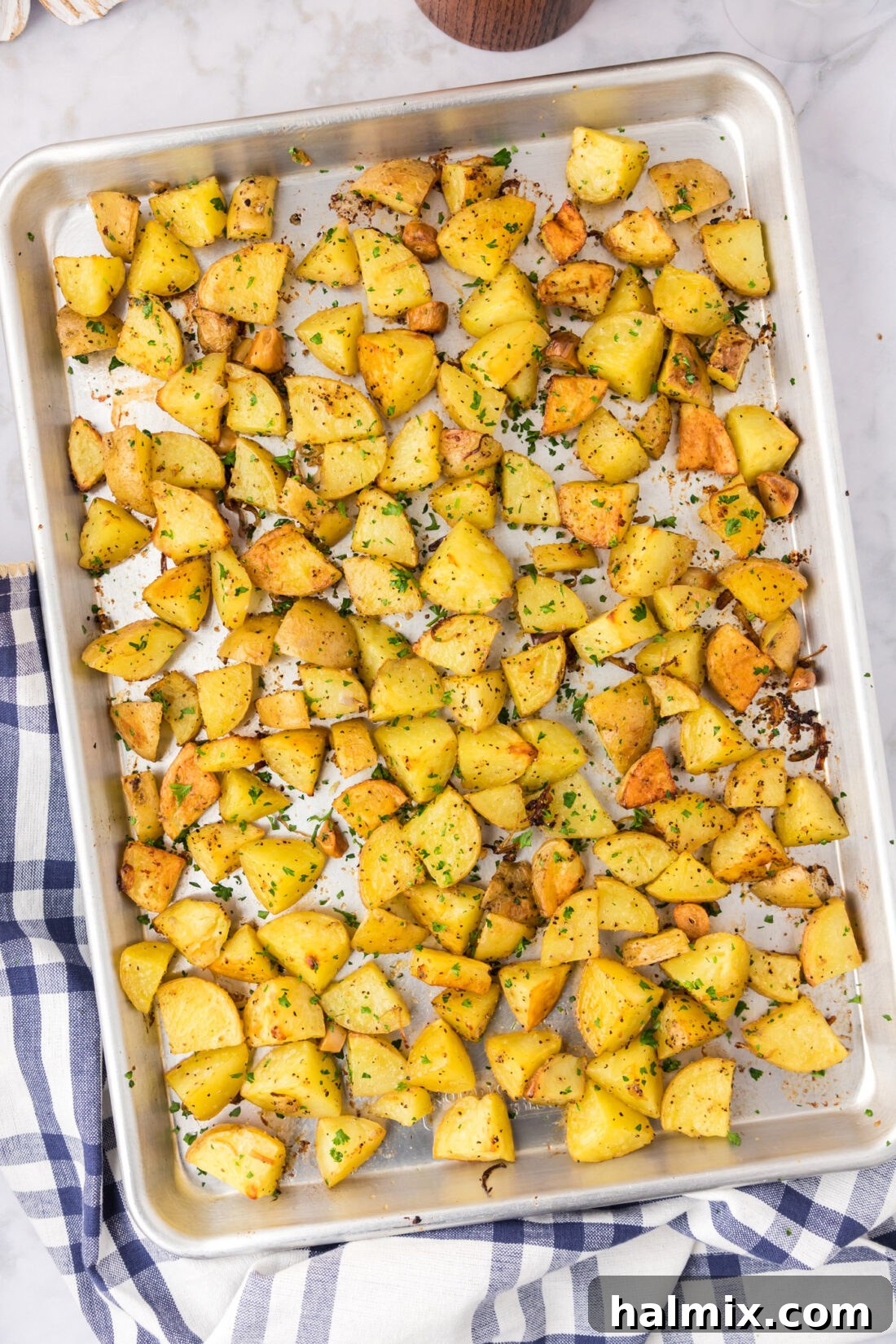 Pan of Garlic Roasted Potatoes
