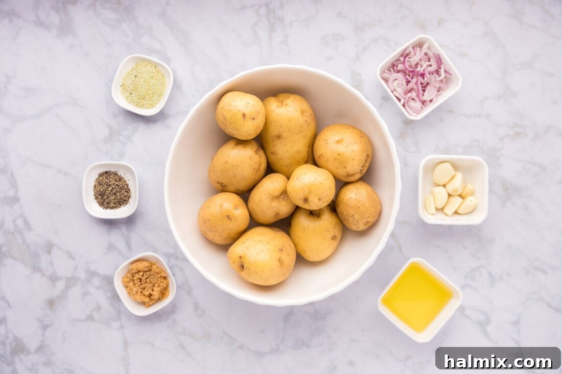 Ingredients for Garlic Roasted Potatoes