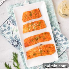 Roasted Salmon on a platter, ready to serve