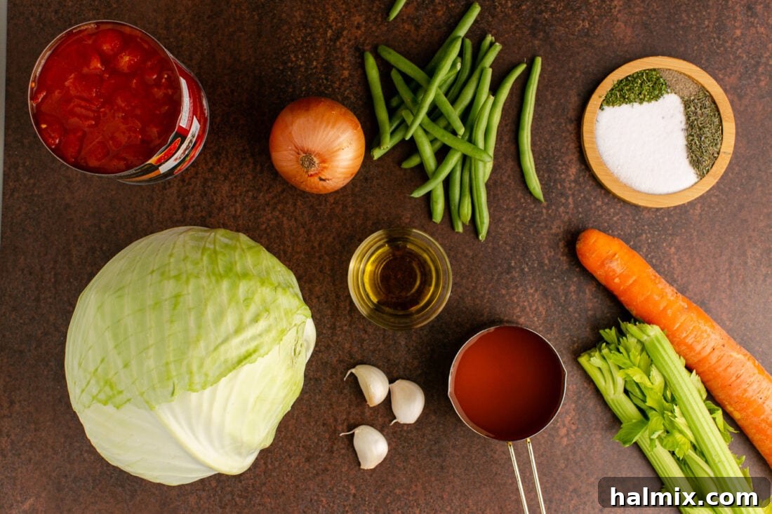 Ingredients for Cabbage Soup
