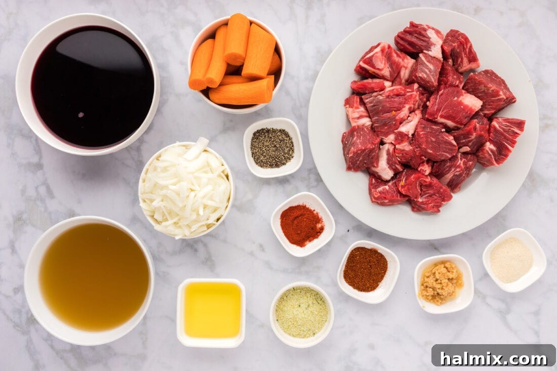 Ingredients for Braised Beef