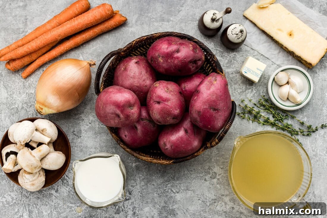 Ingredients for Garlic Potato Soup