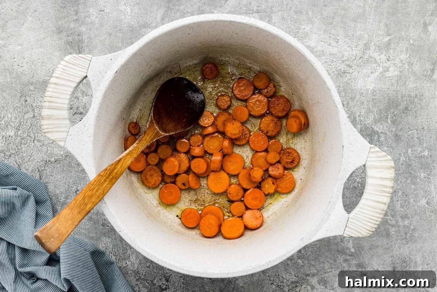 carrots in a dutch oven with butter