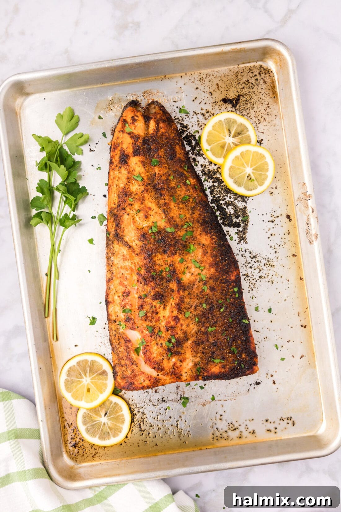 Broiled Salmon on a sheet pan