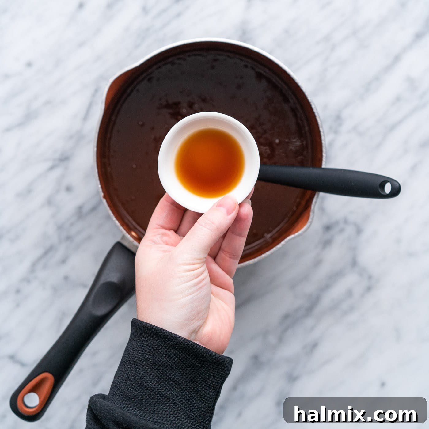 adding vanilla to hot fudge