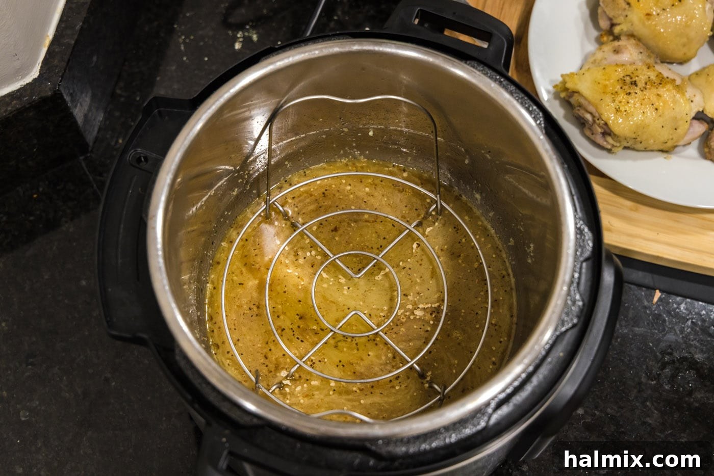 Trivet placed inside the Instant Pot.