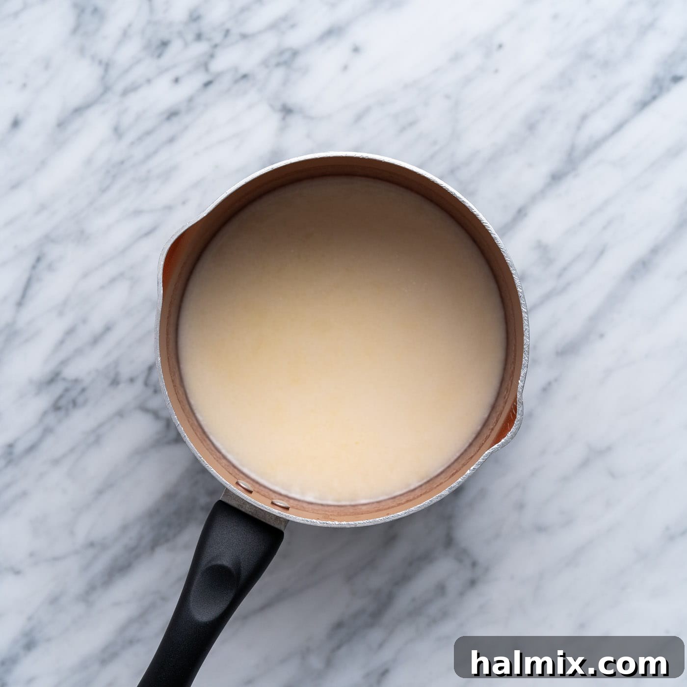 butter mixture for no bake cookies in a saucepan
