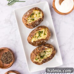 Baked Potatoes on a serving platter