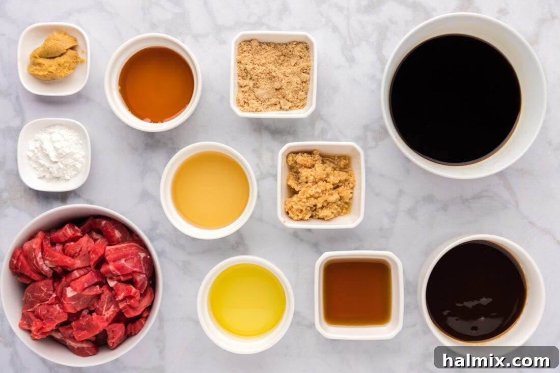 Ingredients for Beef Teriyaki