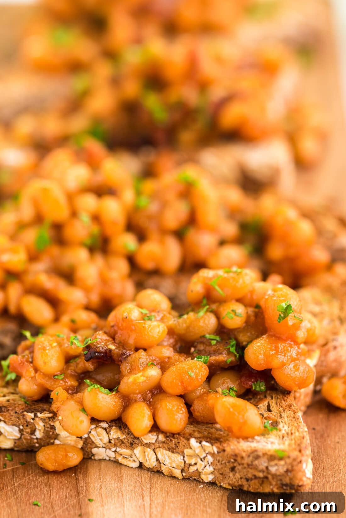 Comfort on a Slice 2 Close up photo of Beans on Toast