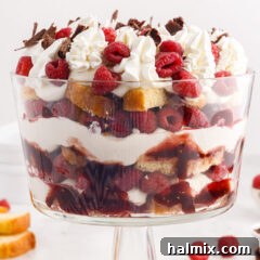 Close up side shot of a Raspberry Trifle