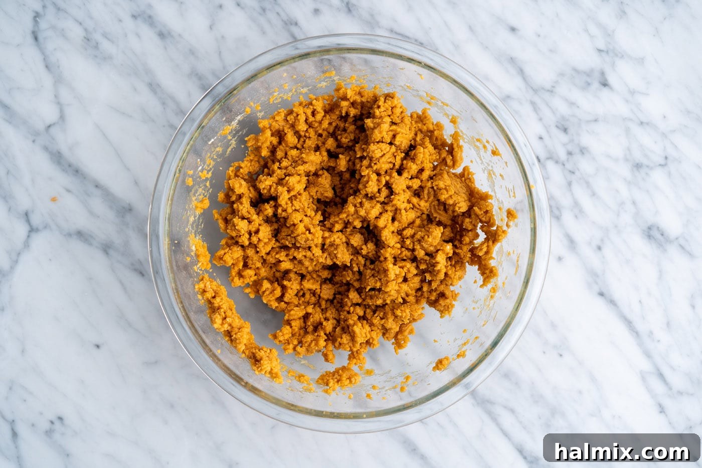 cake mix peanut butter cookie dough in a bowl