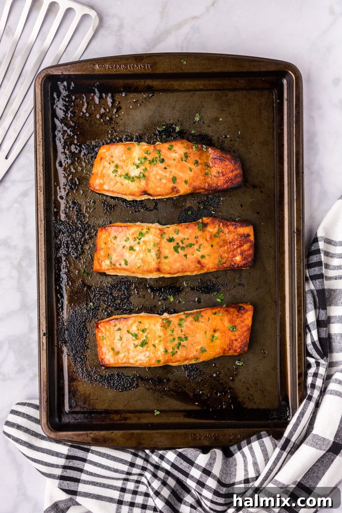 Brown Sugar Salmon on a sheet pan