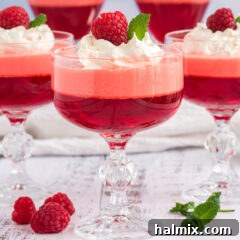 Raspberry Jell-O Parfaits