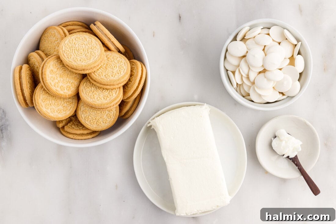 Ingredients for Golden Oreo Truffles