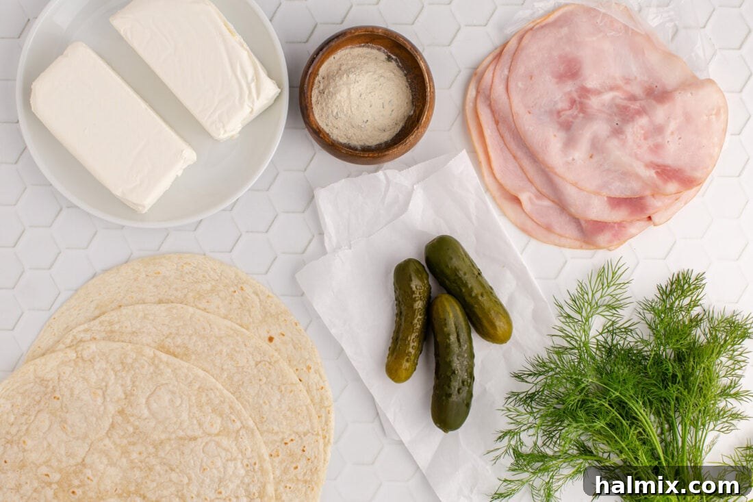 Ingredients for Dill Pickle Pinwheels