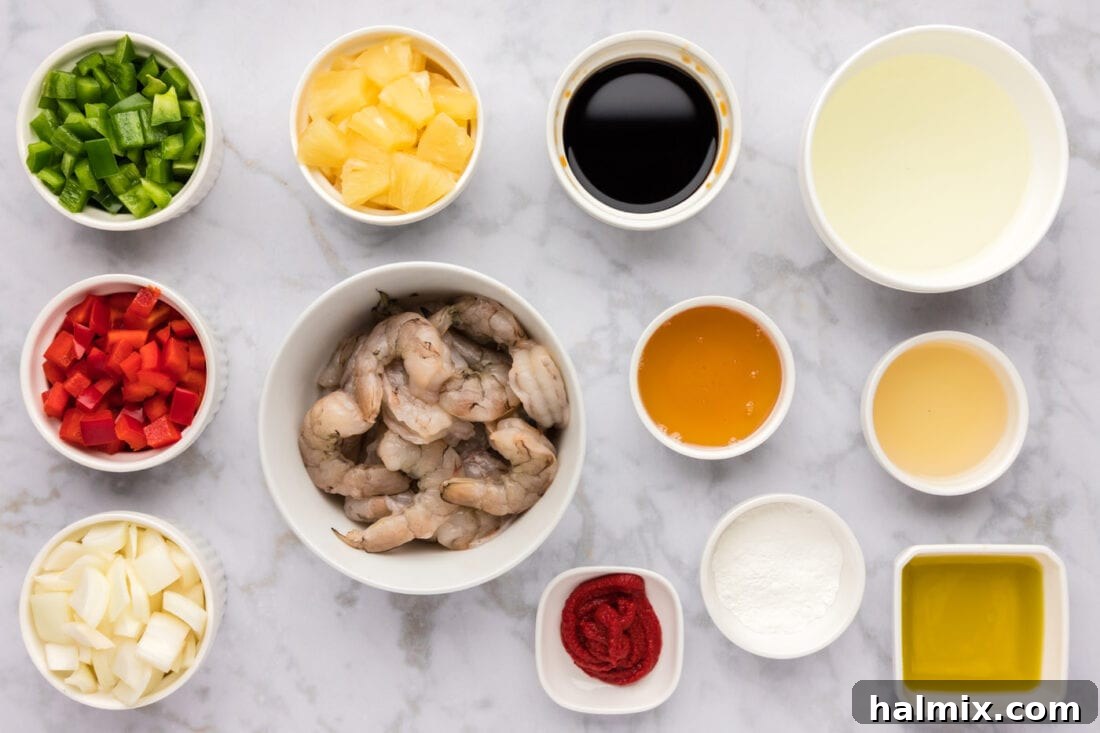 Ingredients for Sweet and Sour Shrimp