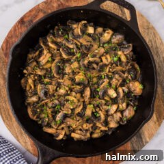 Skillet of Perfectly Sauteed Mushrooms