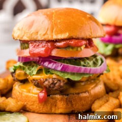 Smash Burger on a platter