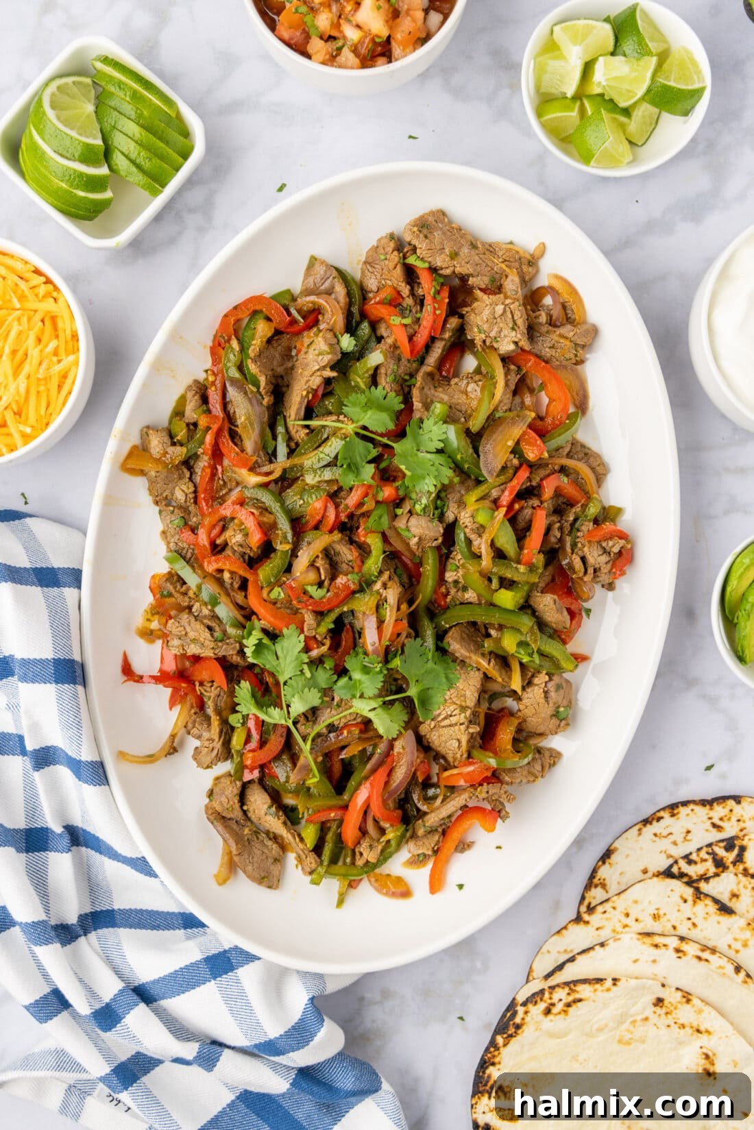Steak Fajitas on a platter