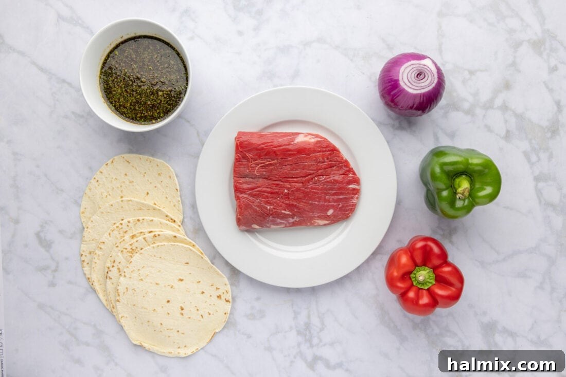 Ingredients for Steak Fajitas